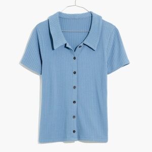 Madewell Ribbed Polo Button-Front Tee